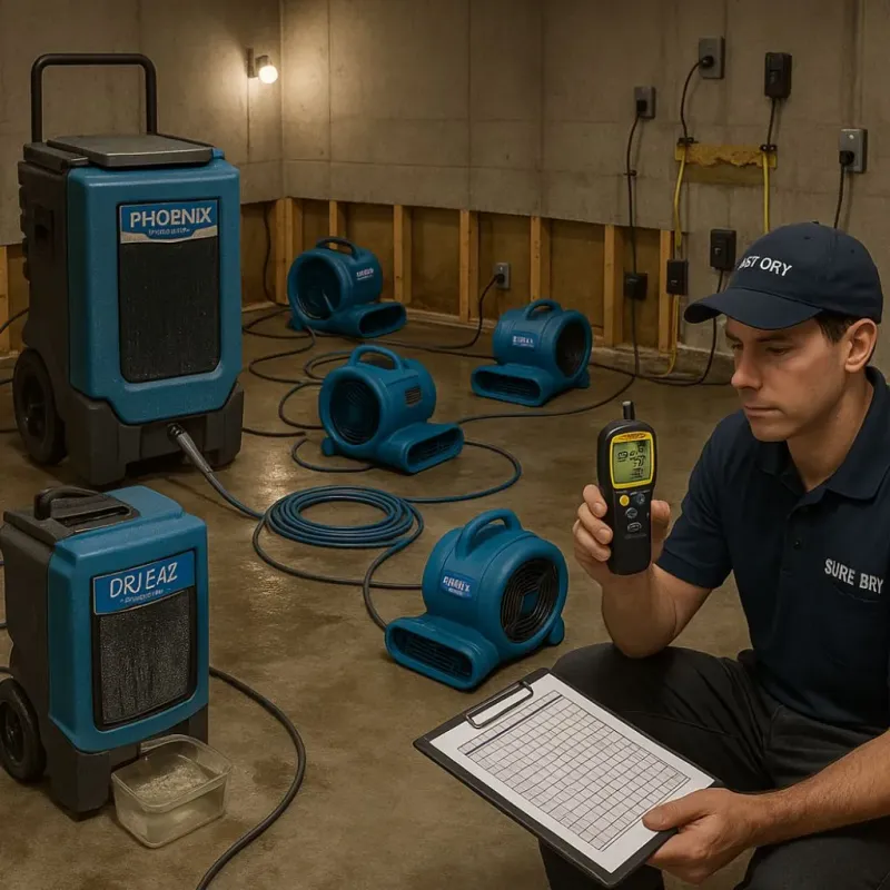 Structural Drying and Dehumidification process in Okfuskee County, OK